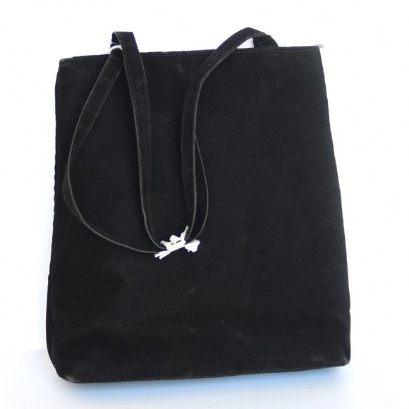 Vintage NEW w/tag Velvet Beaded Black Bag, Ermo Collection Rock/Clear/Seed Beads - Picture 3 of 15